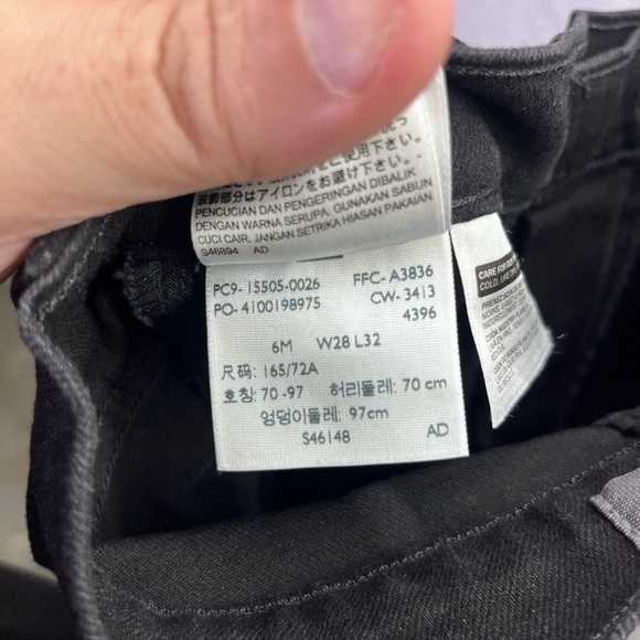 Levi’s 505 Straight Leg Black Denim Jeans Womens 6 Stretch Work Waitress 2545 - Picture 5 of 11